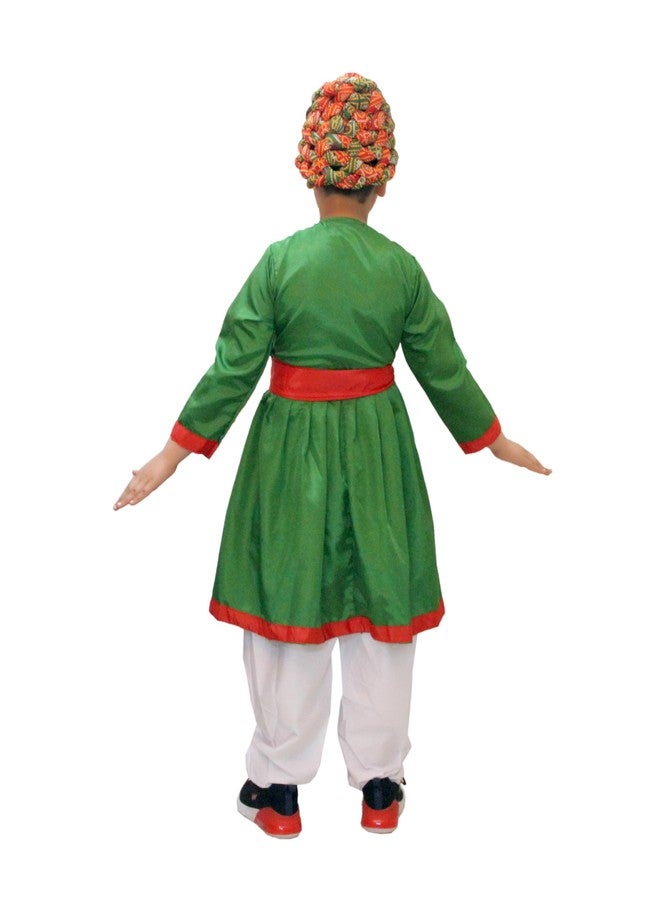 كاكو فانسي دريسيس زيّ رقص شعبي هندي تقليدي من كاكو فانسي راجستاني، يتكون من أنغارخا مع دهوتي وباغادي، باللون الأخضر، مناسب للأولاد من عمر 3-4 سنوات. - Image 5